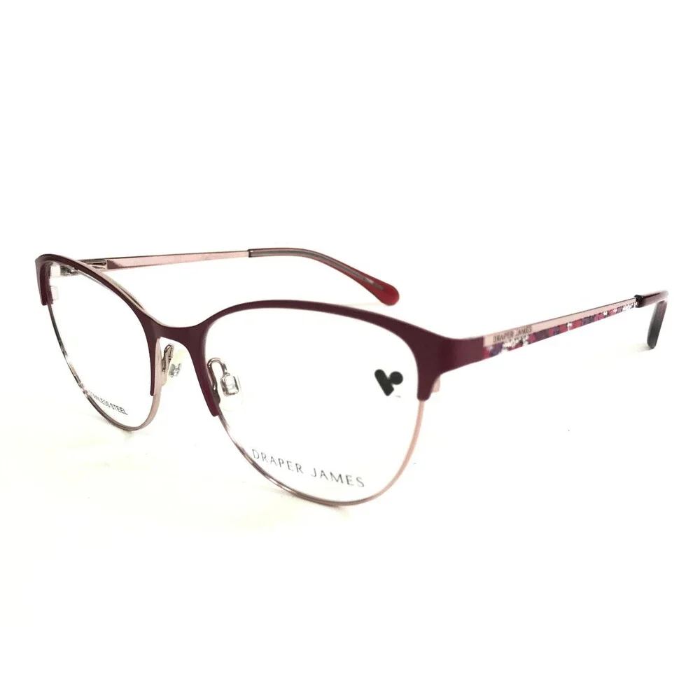 Draper James Eyeglasses Frames DJ5040 604 MERLOT Red Gold Cat Eye 54-17-140